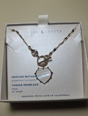 Luna Norte Genuine Mother of Pearl Toggle Necklace